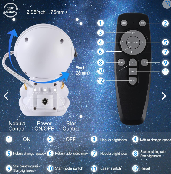 Astronauta Proyector De Estrellas