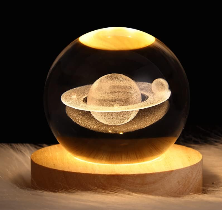 Lampara esfera Saturno cristal
