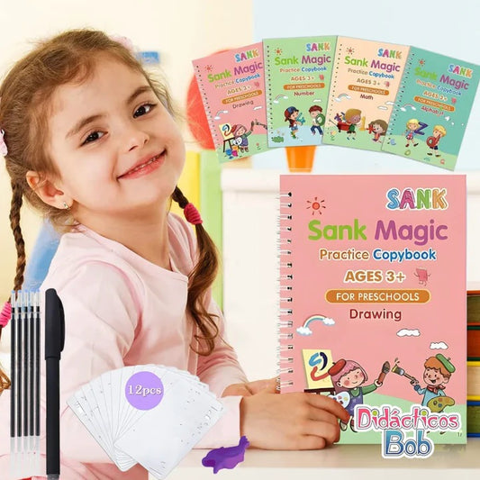 Aprende a escribir rápido cuaderno de caligrafía kit de 4 cuadernos